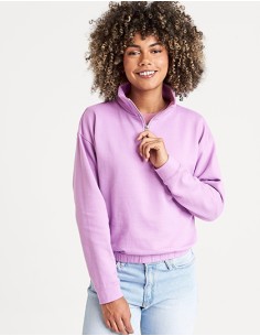 A-JH037-Womens Cropped 1/4 Zip Sweat 2